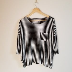 Mossimo 3/4 Sleeve B/W Striped Shirt